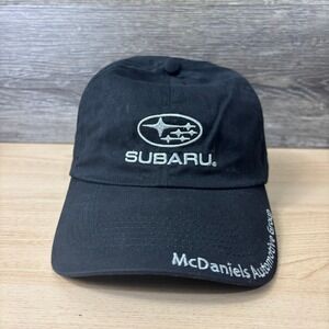 Subaru Hat Cap Strap Back Black Cars Logo Outdoors Adjustable
